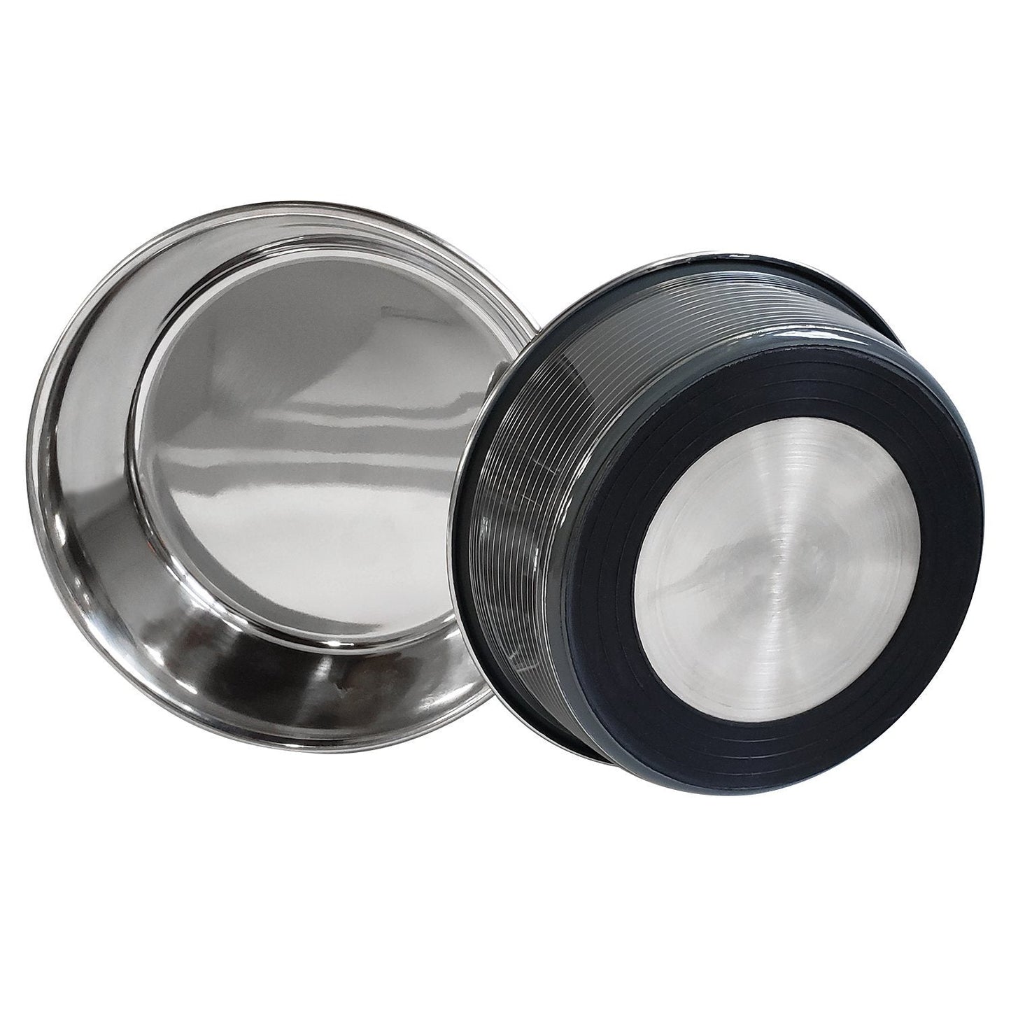 Striped Deluxe Stainless Steel Dog Bowls (Set of 2)