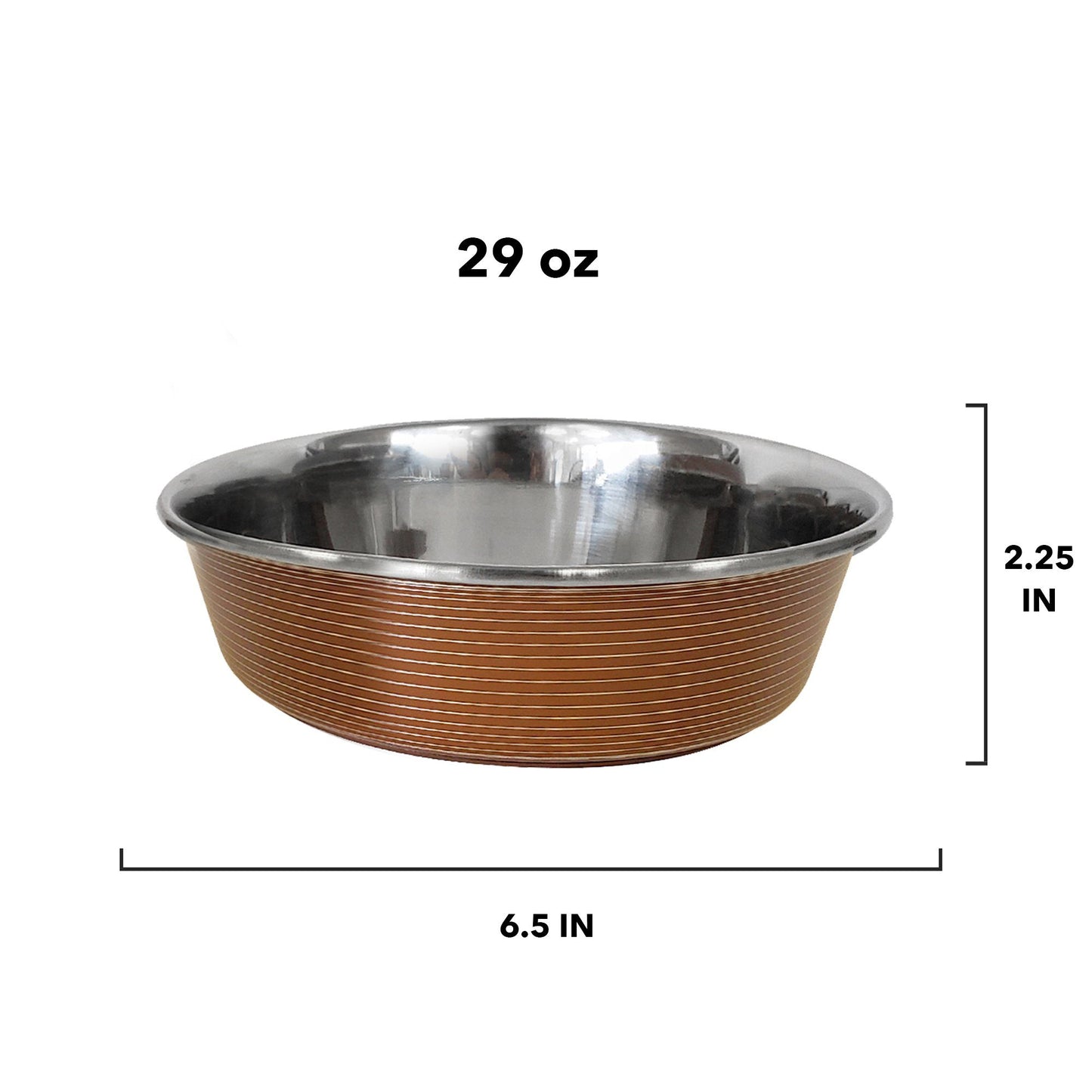 Striped Deluxe Stainless Steel Dog Bowls (Set of 2)